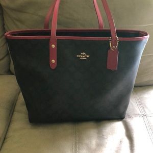 Brown and Red Coach Purse
